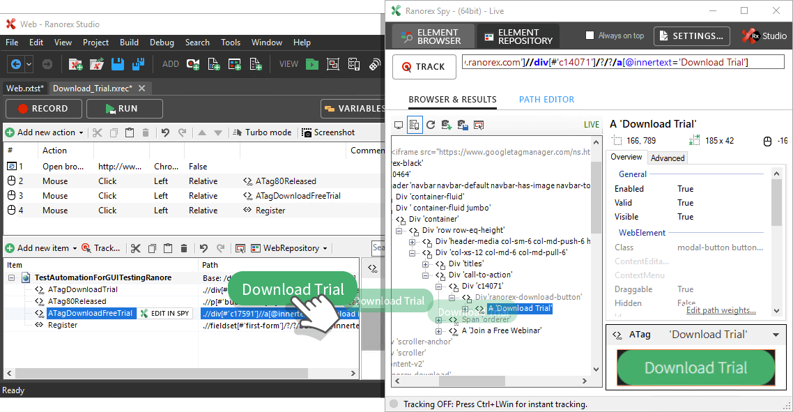 screenshot of Ranorex Studio